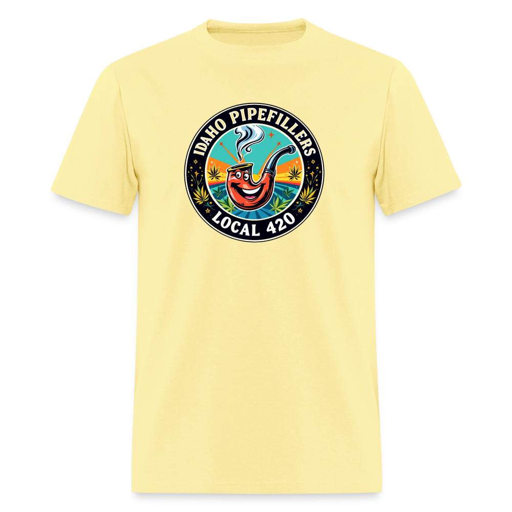 IDAHO PIPEFILLERS LOCAL 420 F/B DESIGN Men's T-Shirt - cornsilk