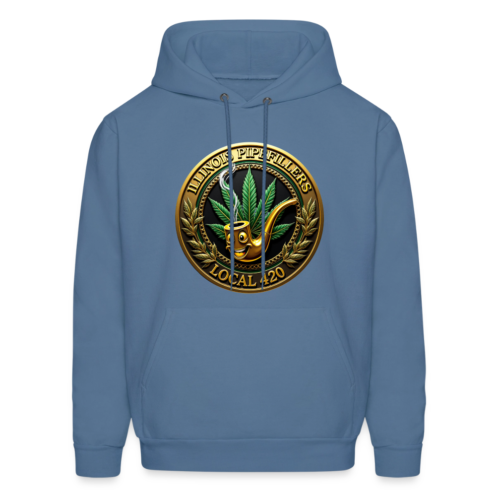 ILLINOIS PIPEFILLERS LOCAL 420  Men's Hoodie - denim blue