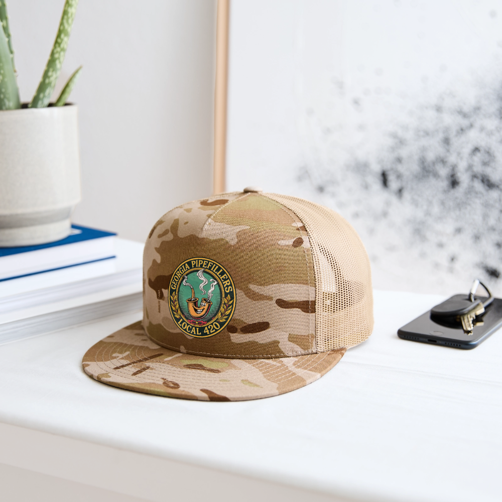 GEORGIA PIPEFILLERS LOCAL 420 CAMO Trucker Hat - MultiCam\tan