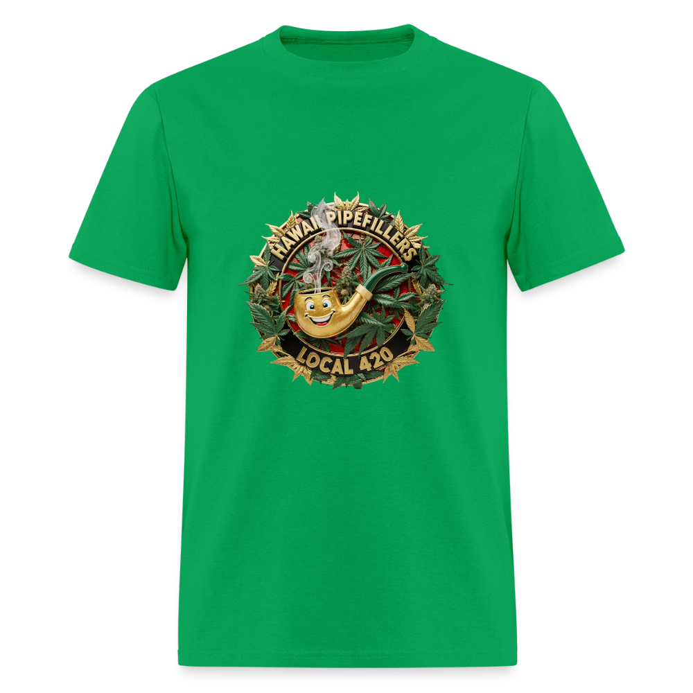 HAWAII PIPEFILLERS LOCAL 420 Men's T-Shirt - bright green