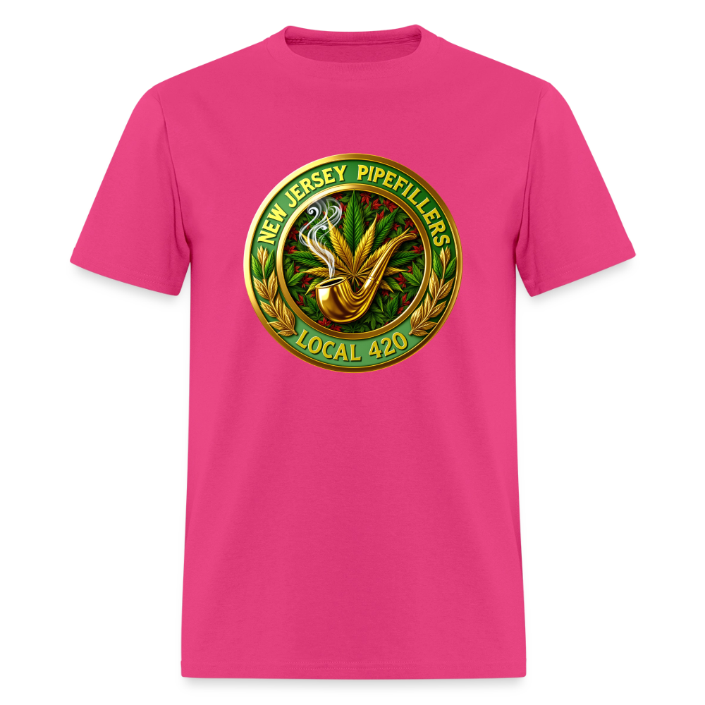 NEW JERSEY PIPEFILLERS LOCAL 420 F/B DESIGN Men's T-Shirt - fuchsia