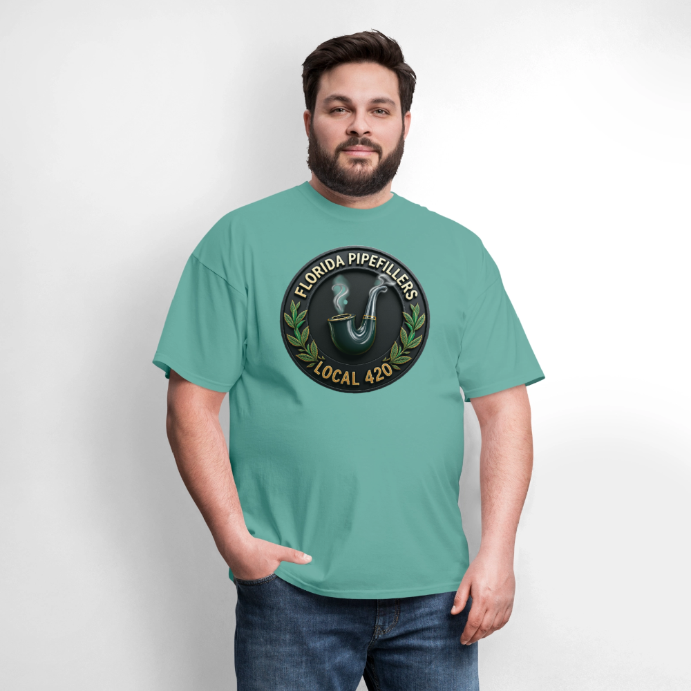 FLORIDA PIPEFILLERS LOCAL 420 F/B DESIGN Men's T-Shirt - aquatic