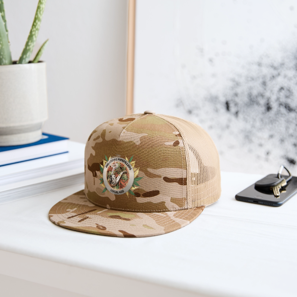 DELAWARE PIPEFILLERS LOCAL 420 CAMO Trucker Hat - MultiCam\tan