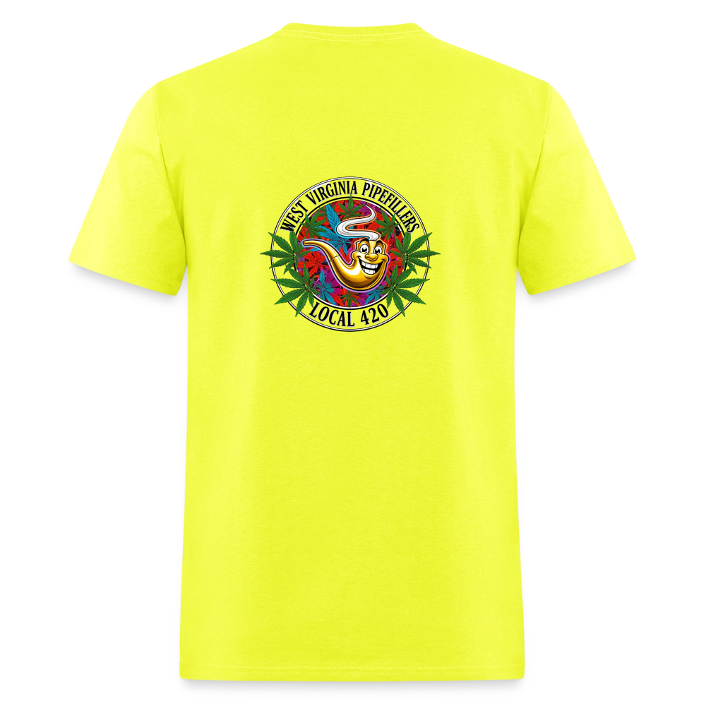 WEST VIRGINIA PIPEFILLERS LOCAL 420 F/B DESIGN Men's T-Shirt - safety green
