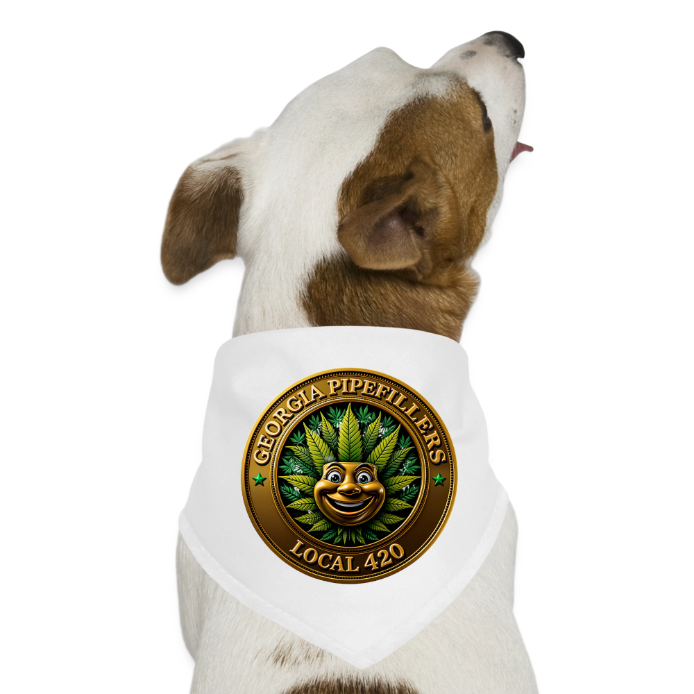 GEORGIA PIPEFILLERS LOCAL 420 Dog Bandana - white