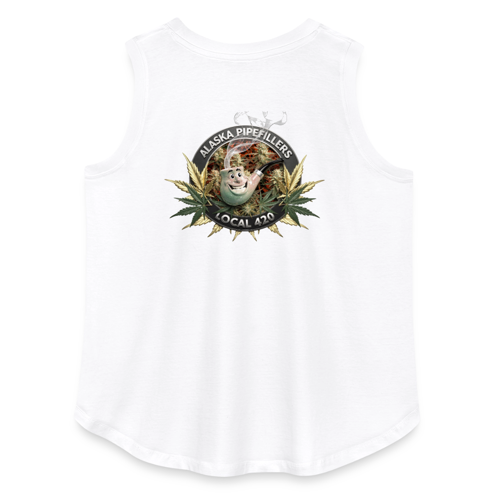 ALASKA  PIPEFILLERS LOCAL 420 F/B DESIGN Women's Curvy Relaxed Tank Top - white