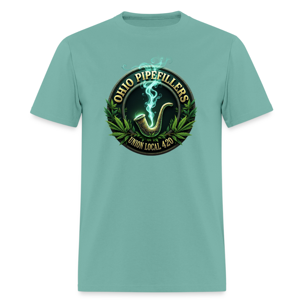 OHIO PIPEFILLERS UNION LOCAL 420 F/B DESIGNS Men's T-Shirt - aquatic