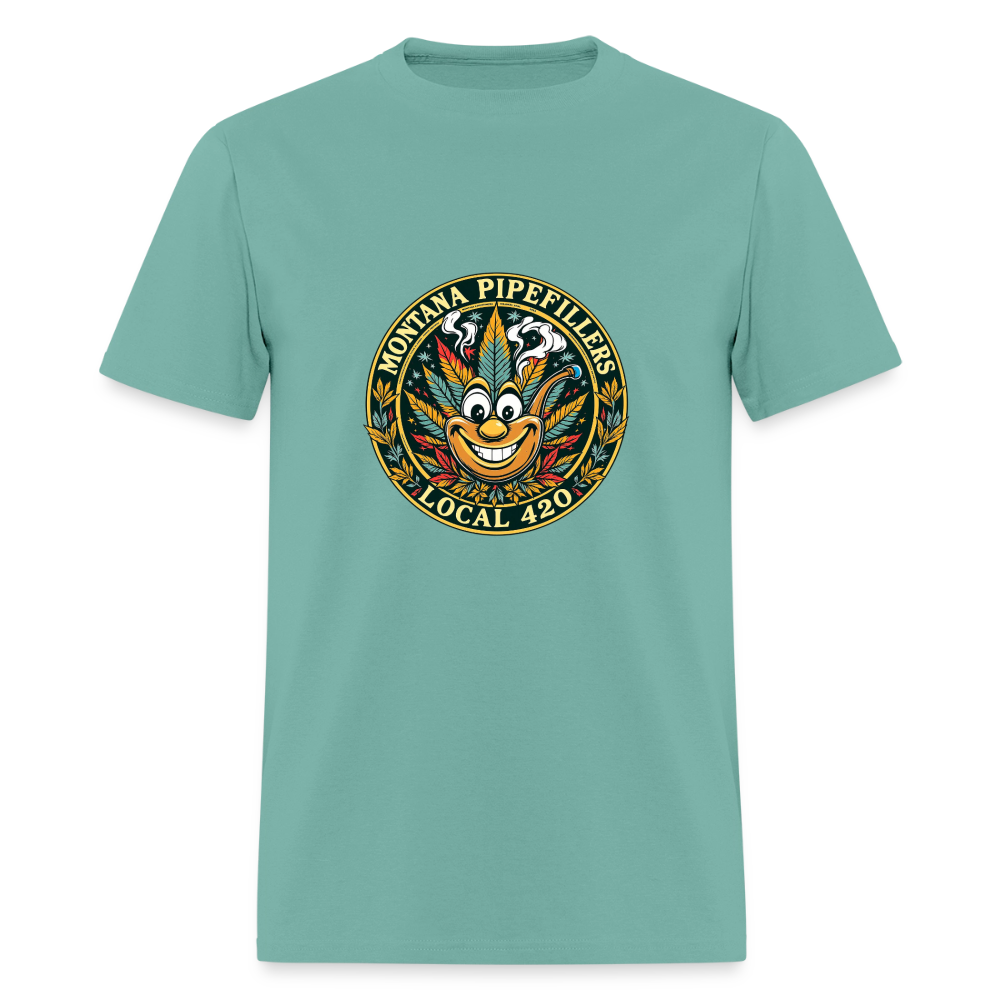 MONTANA PIPEFILLERS LOCAL 420 F/B DESIGN Men's T-Shirt - aquatic
