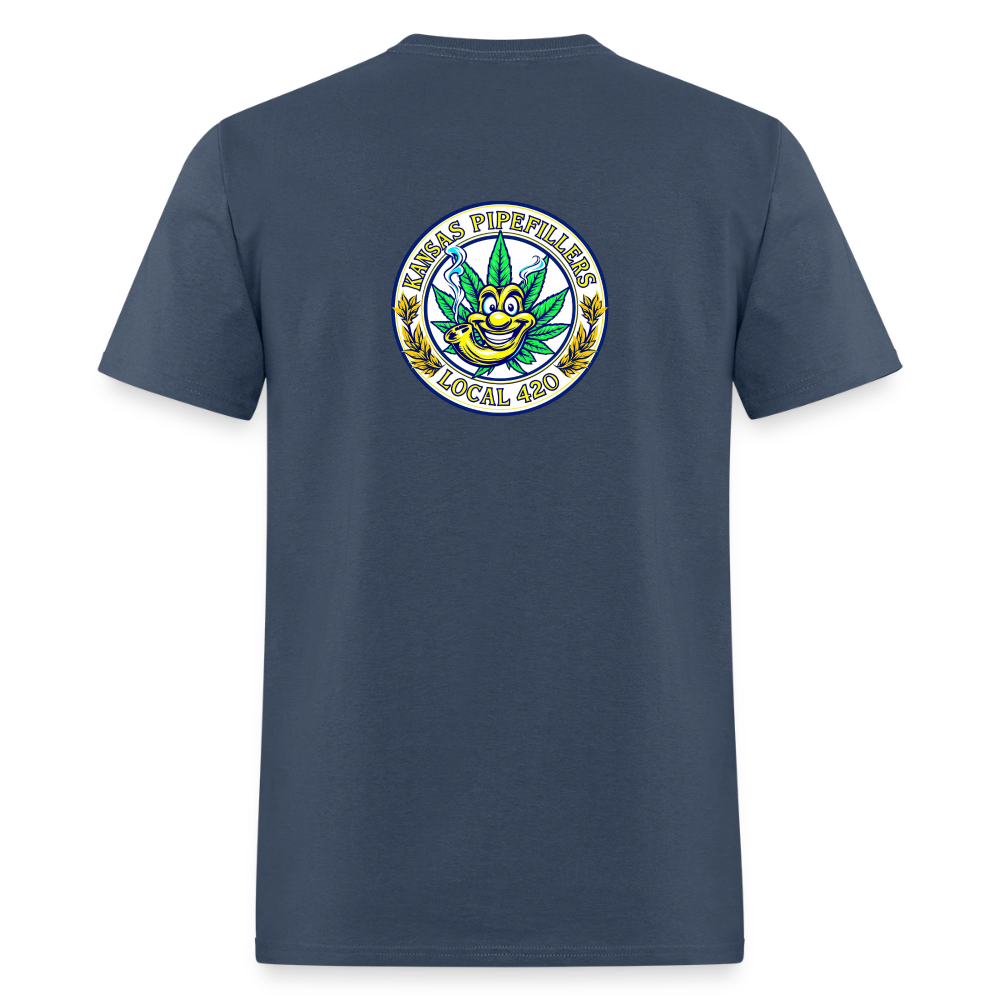 KANSAS PIPEFILLERS LOCAL 420 F/B DESIGNS Men's T-Shirt -  blue dusk
