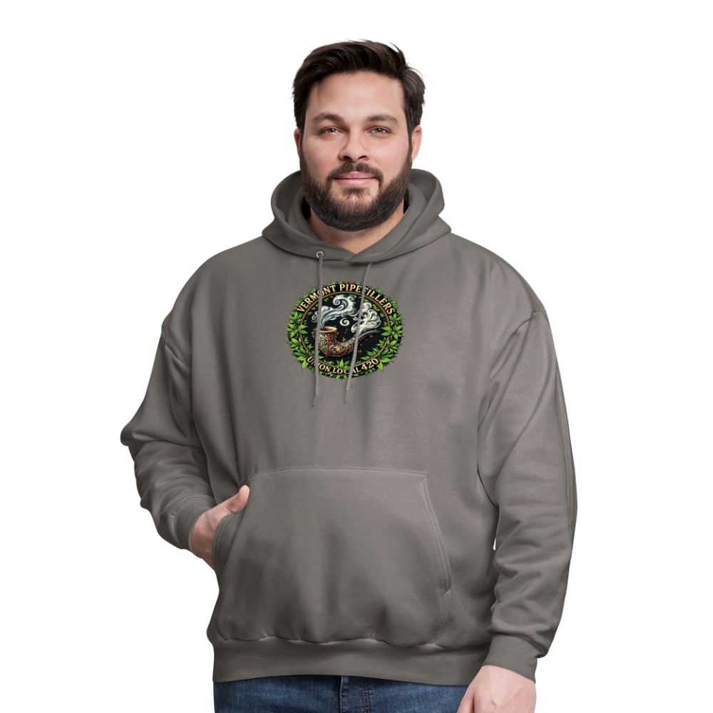 VERMONT PIPEFILLERS LOCAL 420 2 EMBLEM Men's Hoodie - asphalt gray