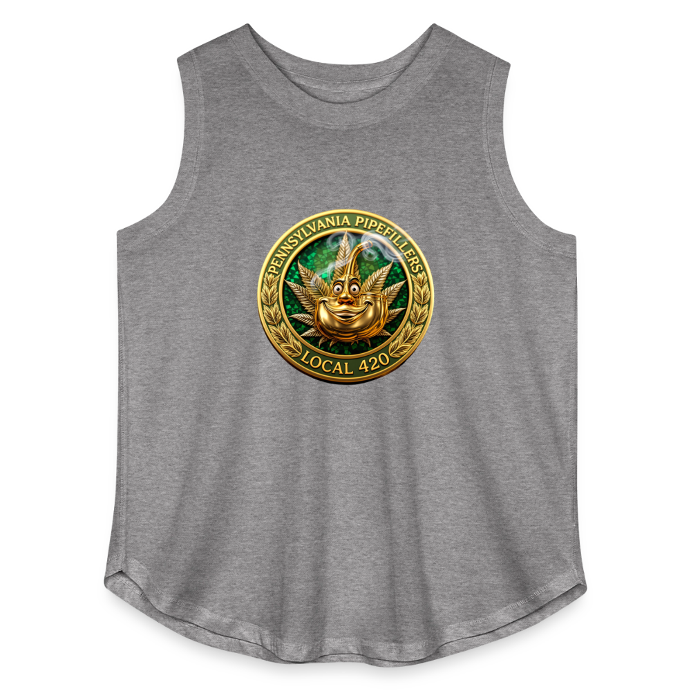 PENNSYLVANIA  PIPEFILLERS LOCAL 420 Women's Curvy Relaxed Tank Top - granite heather 