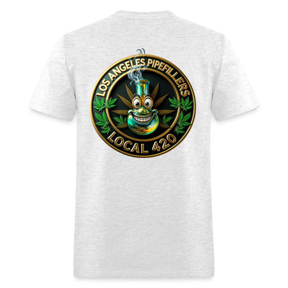 LOS ANGELES PIPEFILLERS LOCAL 420 F/B DESIGNS Men's T-Shirt - light heather gray