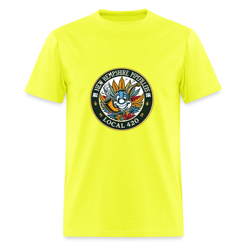 NEW HEMPSHIRE PIPEFILLERS LOCAL 420 Men's T-Shirt - safety green