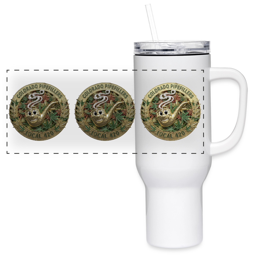 COLORADO PIPEFILLERS LOCAL 420 40oz Stainless Steel Travel Tumbler - white