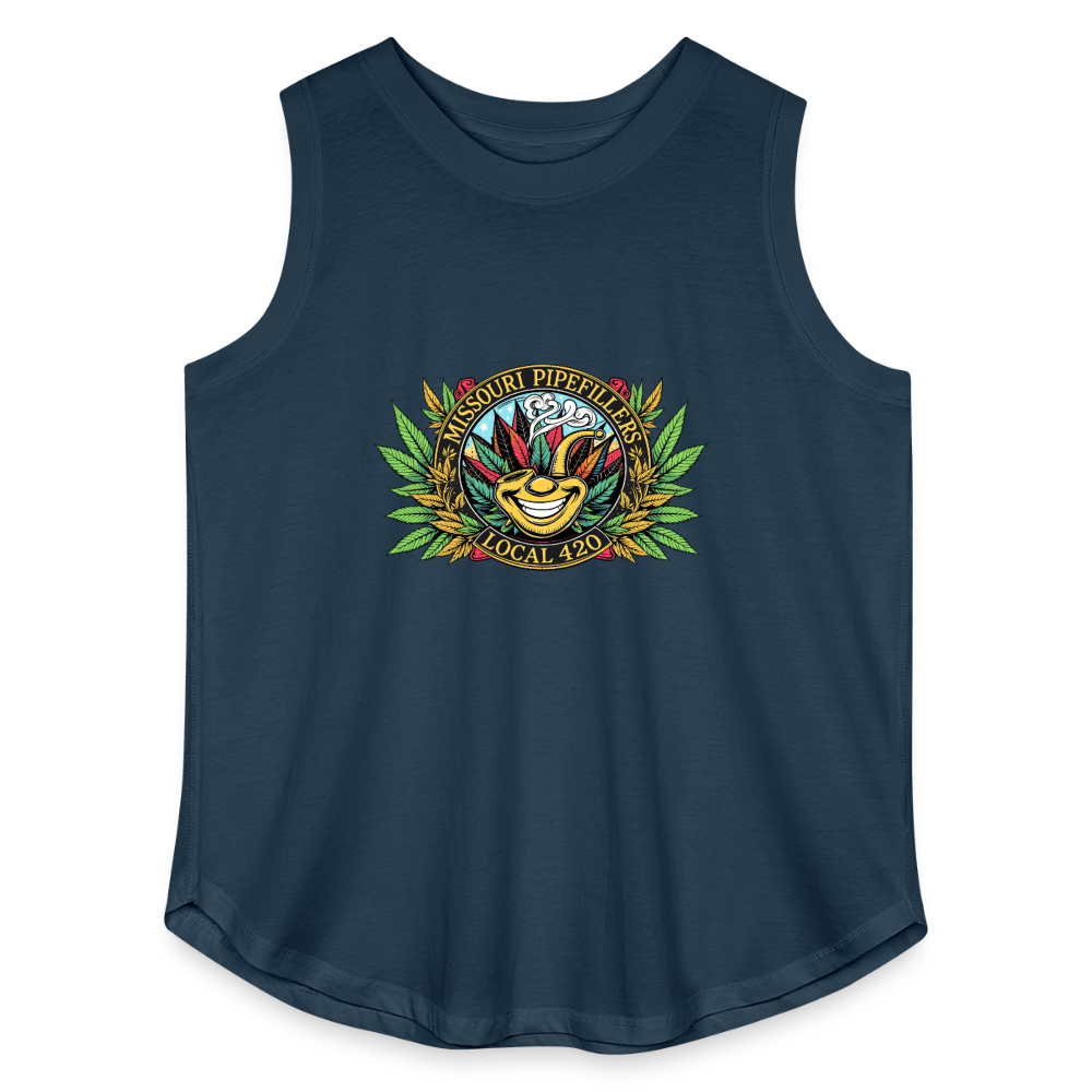 MISSOURI PIPEFILLERS LOCAL 420 Women's Curvy Relaxed Tank Top - denim
