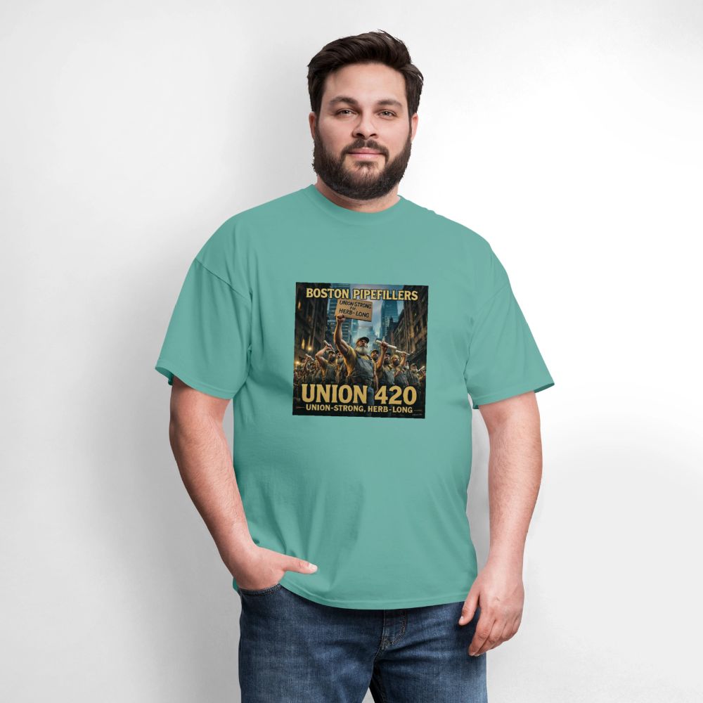 NEW ENGLAND PIPEFILLERS UNION 420 Men's T-Shirt - aquatic
