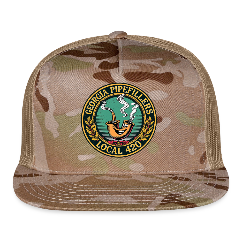 GEORGIA PIPEFILLERS LOCAL 420 Trucker Hat - MultiCam\tan