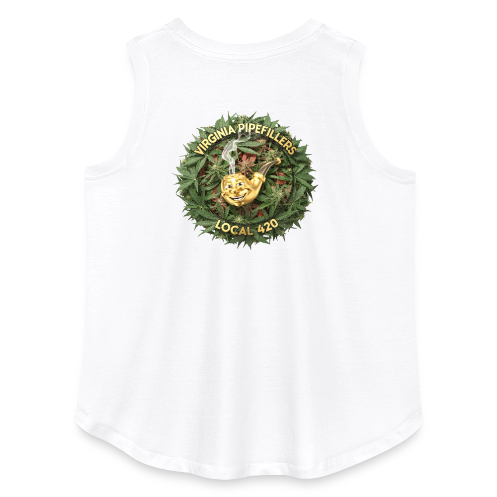 VIRGINIA PIPEFILLERS LOCAL 420 F/B DESIGN Women's Curvy Relaxed Tank Top - white