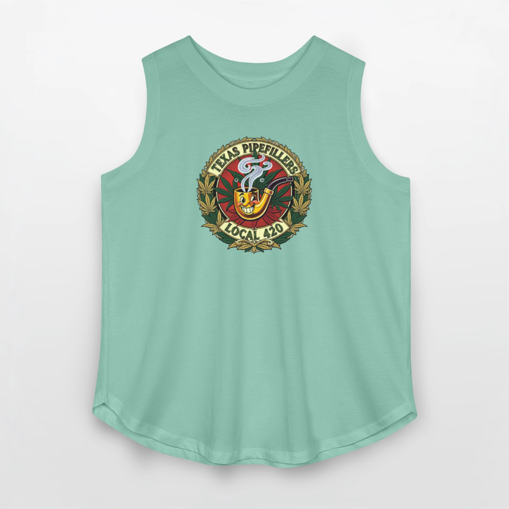 TEXAS PIPEFILLERS LOCAL 420 F.B DESIGN Women's Curvy Relaxed Tank Top - saltwater