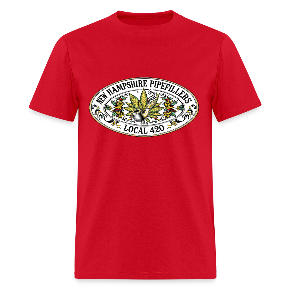 NEW HAMPSHIRE PIPEFILLERS LOCAL 420 2 EMBLEM Men's T-Shirt - red