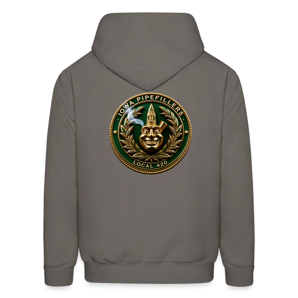 IOWA PIPEFILLERS LOCAL 420 F/B DESIGN Men's Hoodie - asphalt gray