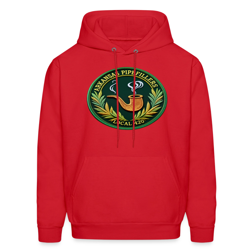 ARKANSAS PIPEFILLERS LOCAL 420 F/B EMBLEMS  Men's Hoodie - red