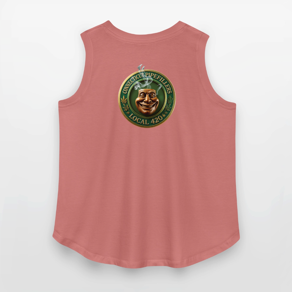 CONNECTICUT PIPEFILLERS LOCAL 420 F/B DESIGN Women's Curvy Relaxed Tank Top - mauve