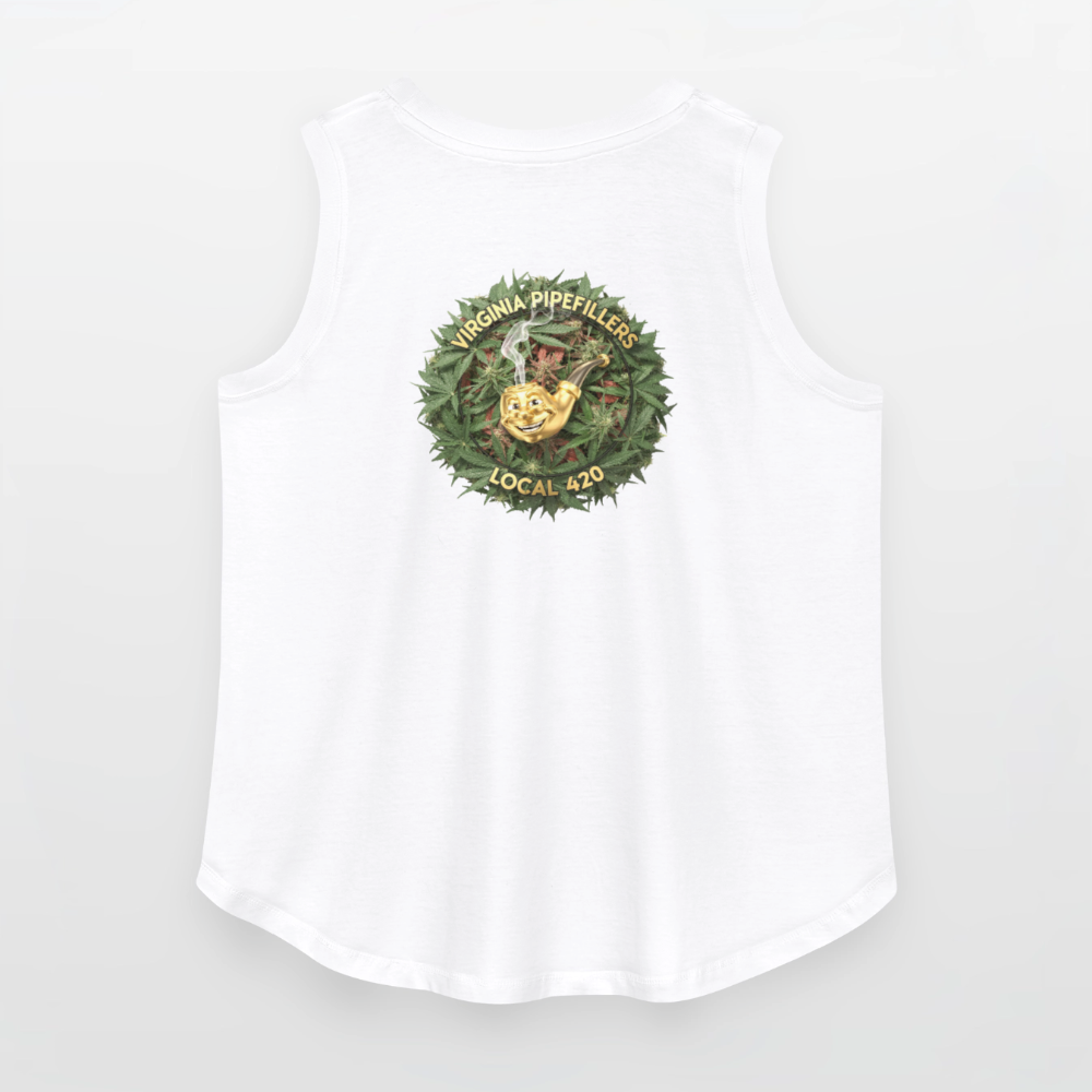 VIRGINIA PIPEFILLERS LOCAL 420 F/B DESIGN Women's Curvy Relaxed Tank Top - white