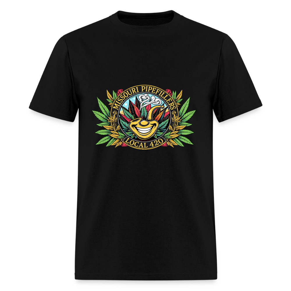 MISSOURI PIPEFILLERS LOCAL 420  F/B DESIGNS  Men's T-Shirt - black