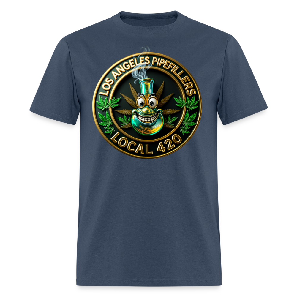 LOS ANGELES PIPEFILLERS LOCAL 420 F/B DESIGNS Men's T-Shirt -  blue dusk