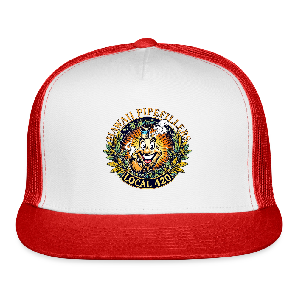 HAWAII PIPEFILLERS LOCAL 420 Trucker Hat - white/red