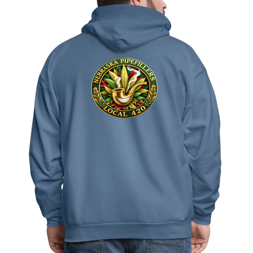 NEBRASKA PIPEFILLERS LOCAL 420 F/B DESIGNS Men's Hoodie - denim blue
