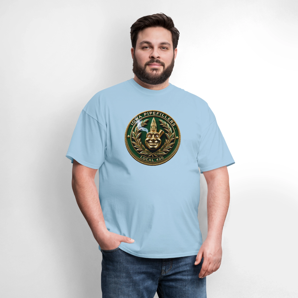 IOWA PIPEFILLERS LOCAL 420 F/B DESIGN Men's T-Shirt - powder blue