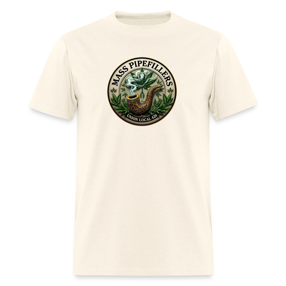 MASS PIPEFILLERS LOCAL 420 2 EMBLEM Men's T-Shirt - sweet cream heather