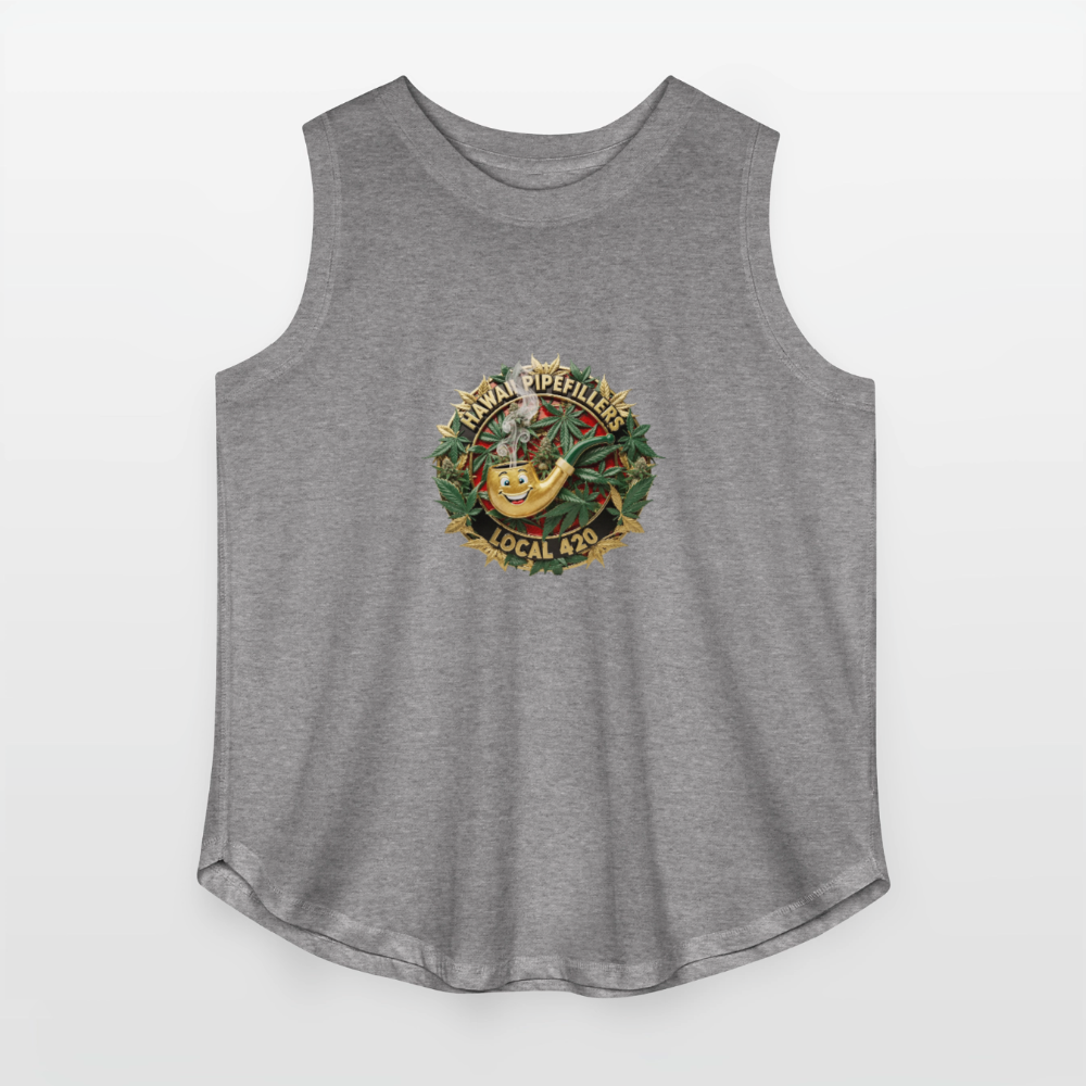 HAWAII PIPEFILLERS LOCAL 420 Women's Curvy Relaxed Tank Top - granite heather 