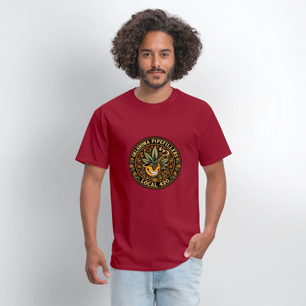 OKLAOMA PIPEFILLERS LOCAL 420  Men's T-Shirt - true red