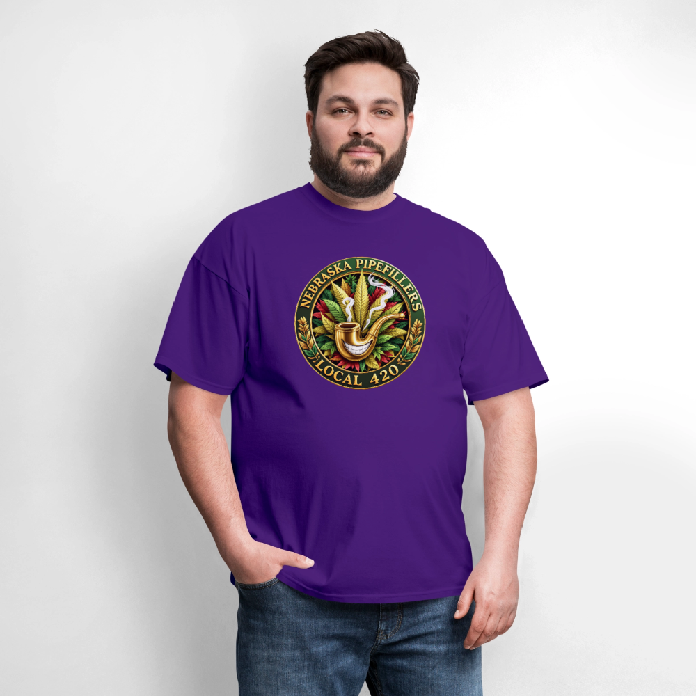 NEBRASKA PIPEFILLERS LOCAL 420 F/B DESIGNS Men's T-Shirt - purple