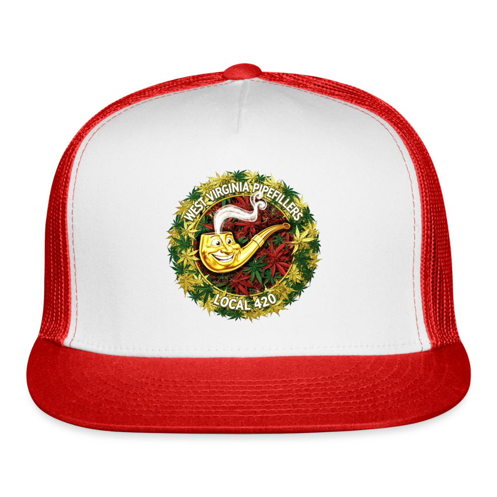 WEST VIRGINIA PIPIEFILLERS LOCAL 420 Trucker Hat - white/red
