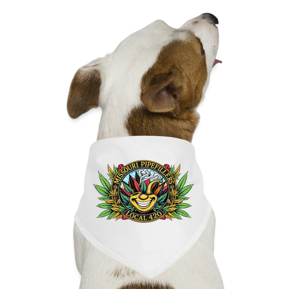MISSOURI PIPEFILLERS LOCAL 420 Dog Bandana - white
