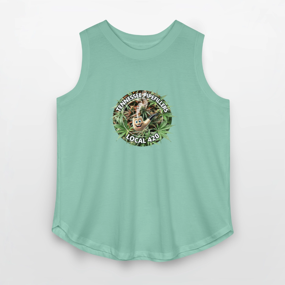 TENNESSEE PIPEFILLERS LOCAL 420 Women's Curvy Relaxed Tank Top - saltwater