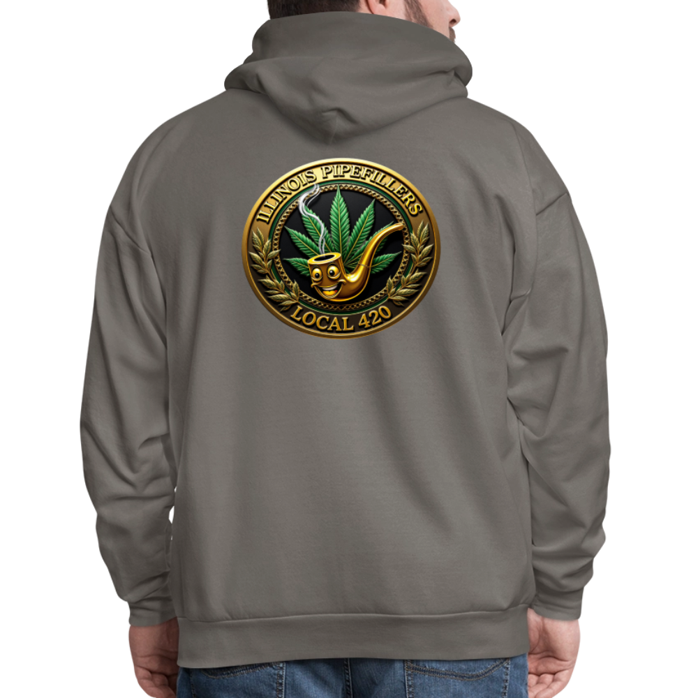 ILLINOIS PIPEFILLERS LOCAL 420 F/B DESIGN Men's Hoodie - asphalt gray