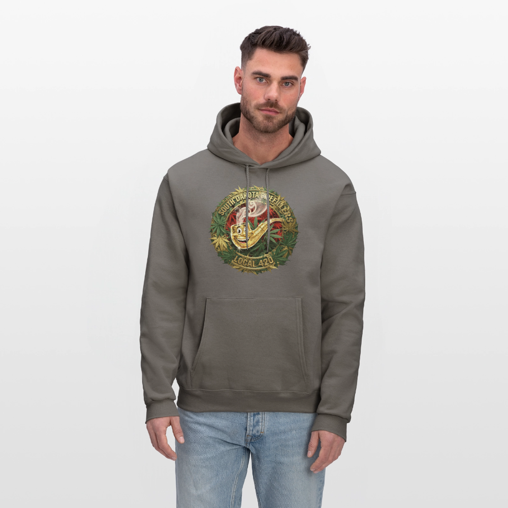 SOUTH DAKOTA PIPEFILLERS LOCAL 420  F/B DESIGN Men's Hoodie - asphalt gray