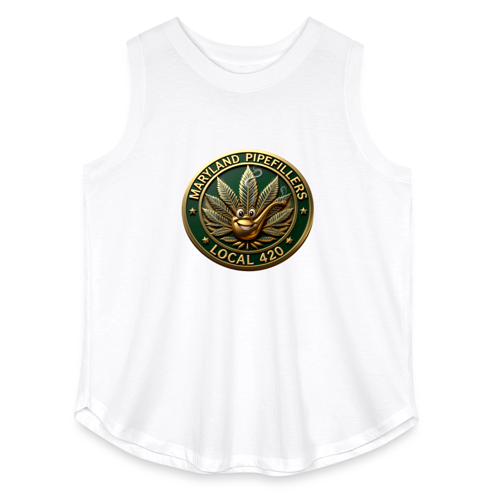 MARYLAND PIPEFILLERS LOCAL 420 Women's Curvy Relaxed Tank Top - white