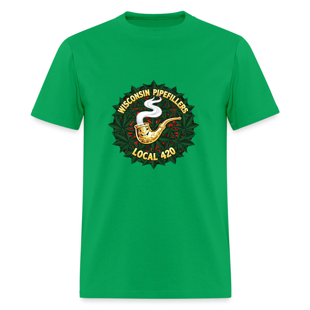 WISCONSIN PIPEFILLERS LOCAL 420 Men's T-Shirt - bright green