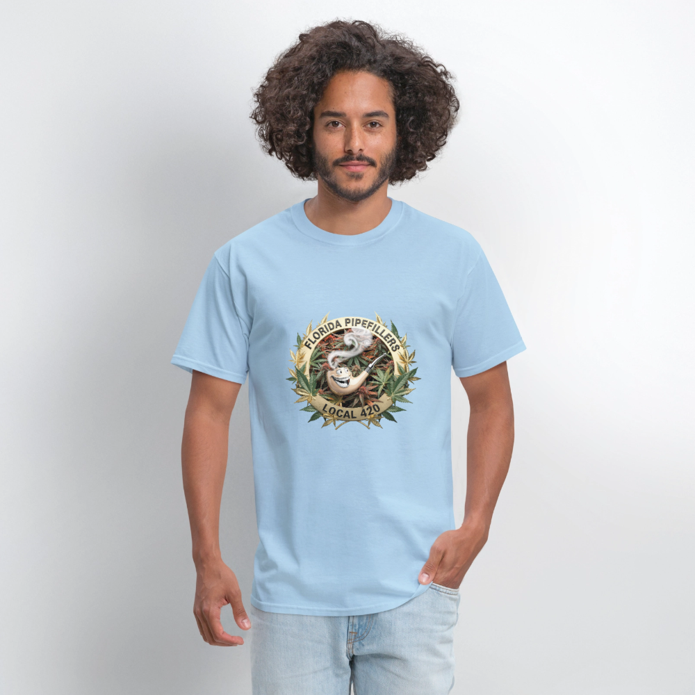 FLORIDA PIPEFILLERS LOCAL 420 F/B DESIGN Men's T-Shirt - powder blue