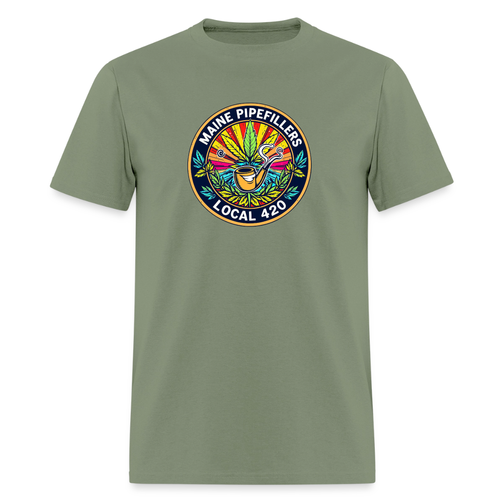 MAINE PIPEFILLERS LOCAL 420 Men's T-Shirt - military green