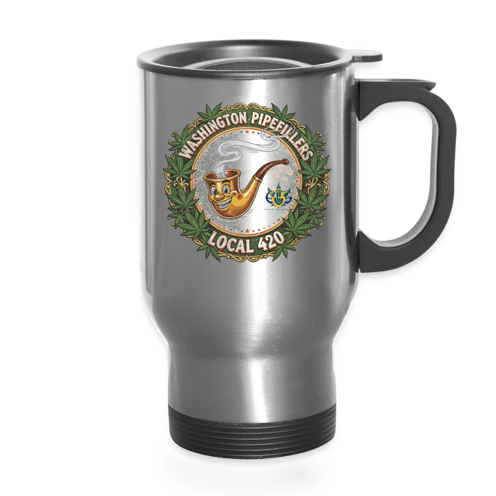 WASHINGTON PIPEFILLERS LOCAL 420 Travel Mug - silver