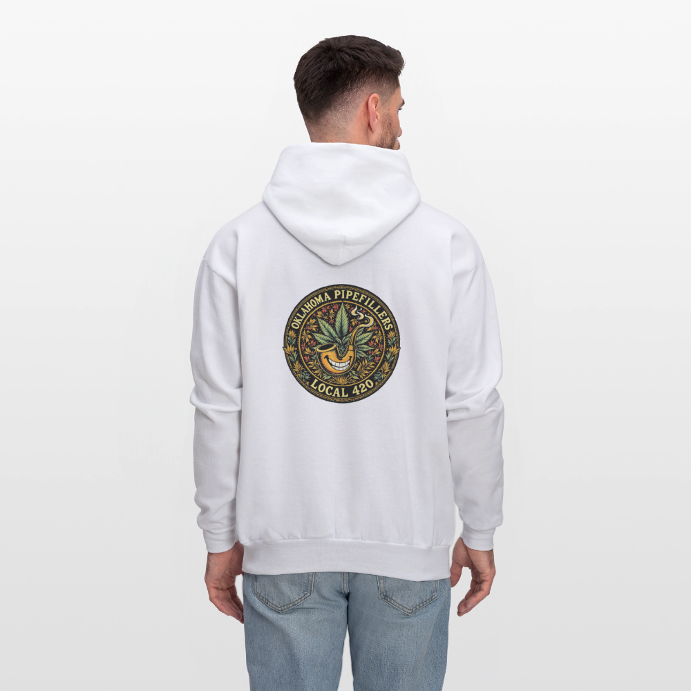 OKLAHOMA PIPEFILLERS LOCAL 420  F/B DESIGNS Men's Hoodie - white
