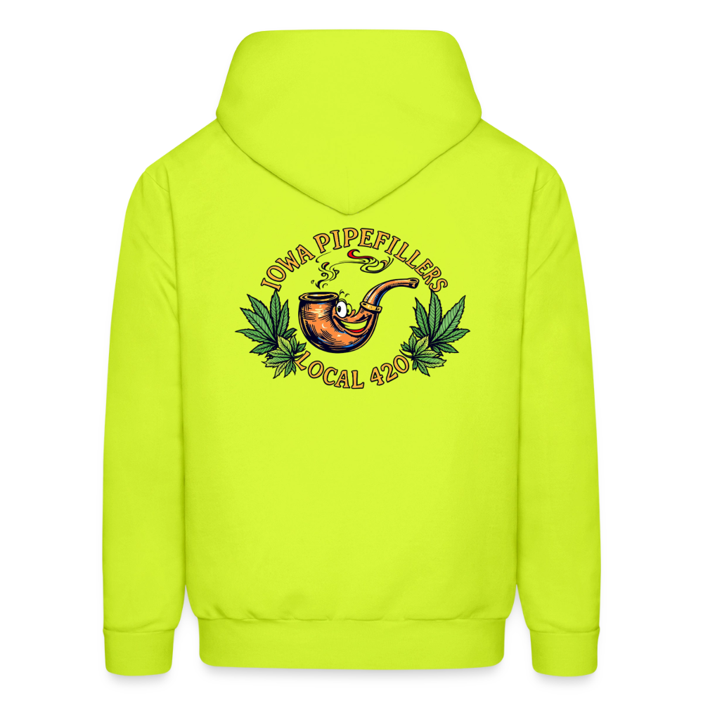 IOWA PIPEFILLERS LOCAL 420 F/B DESIGN Men's Hoodie - safety green
