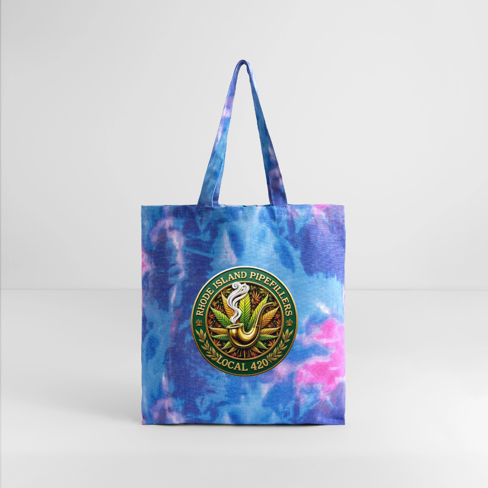 RHODE ISLAND PIPEFILLERS LOCAL 420 Tie Dye Tote Bag - cotton candy 